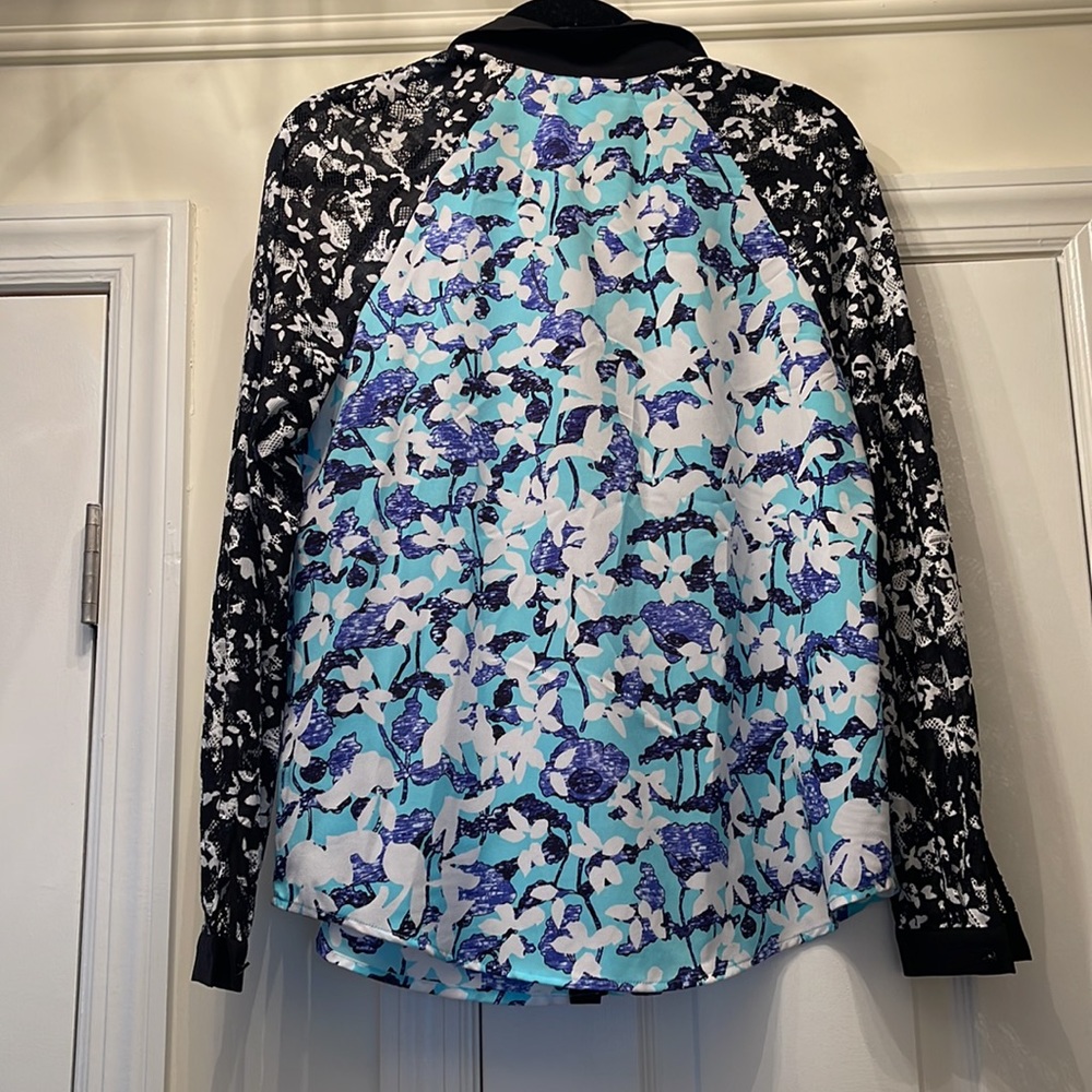 Peter Pilotto for Target Blue Button Down with Lace Sleeves - Picture 5 of 6